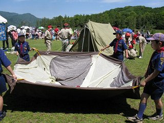 テント設営の練習