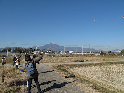 ぐにゃぐにゃ凧あがったよ 写真